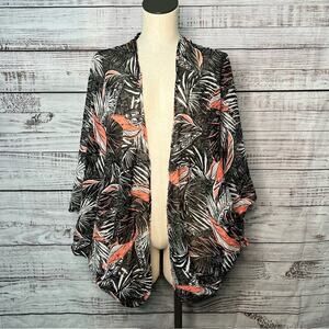 Torrid Black and Orange Leaf Print Blouse